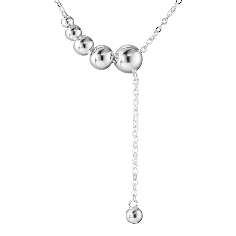 Wholesale S925 Sterling Silver Gradient Ball Necklace Clavicle Chain
